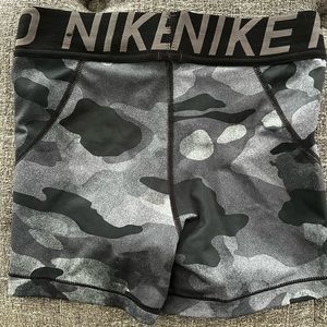 Nike Pro Camo compression shorts.